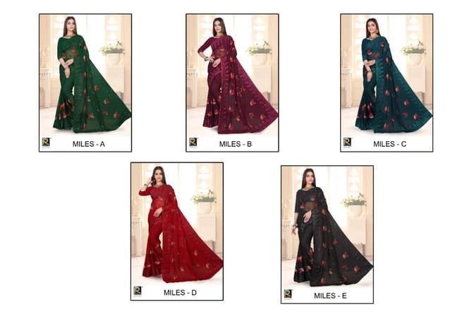 Ronisha Miles New Designer Ethnic Wear Chiffon Latest Saree Collection